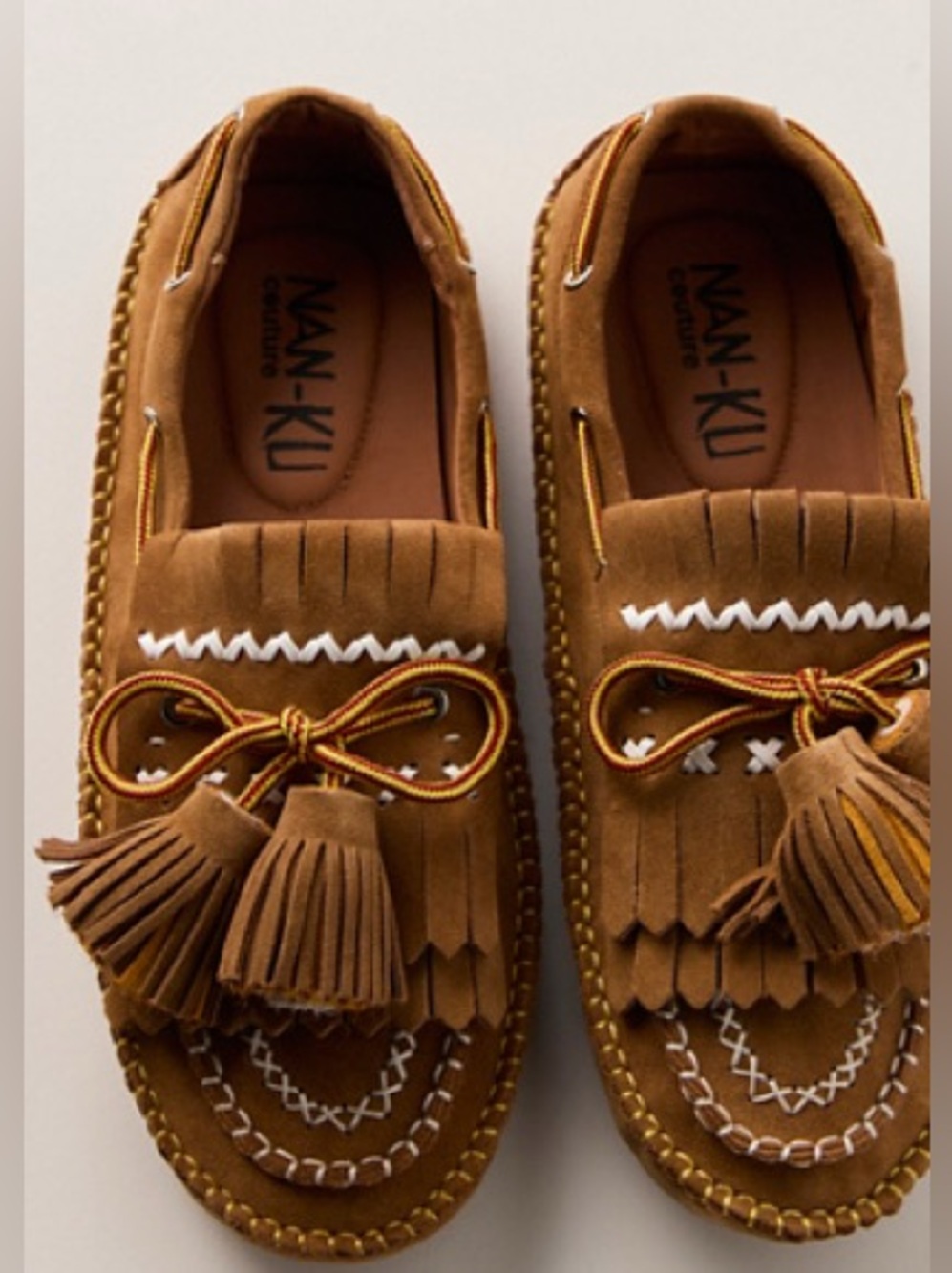 Nan-Ku Couture Scandi Tassel Moccasins NEW Size 11